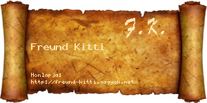 Freund Kitti névjegykártya